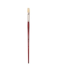 Art Essentials SUPREMO White Hog Bristle Brush - Series 140F - Flat - Long Handle - Size: 8