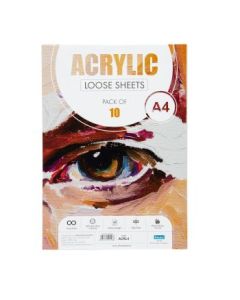 Scholar Artists' Acrylic Painting - A4 (29.7 cm x 21 cm or 8.3 in x 11.7 in) Natural White Smooth 360 GSM 100% Wood Free Cellulose Paper, Poly Pack of 10 Sheets