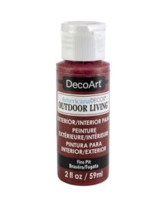 DecoArt Americana Decor - Durable Exterior Paint - Outdoor Living - 59 ML (2 Oz) Bottle - Fire Pit (05)