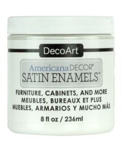 DecoArt Americana Décor Satin Enamels - 236 ML (8 Oz) Jar - Pure White (02)