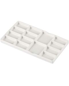 Art Essentials Handmade Ceramic Palette - Rectangular 8 Inch - 14 Wells