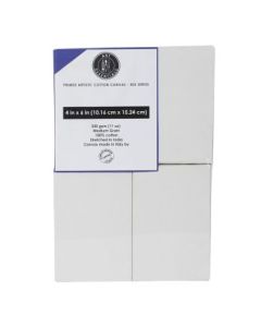 Art Essentials Primed Artists' Stretched Cotton Canvas - 502 Series - Medium Grain - 330 GSM / 11 Oz - 10.16 x 15.24 cm OR 4" x 6" Pack of 4