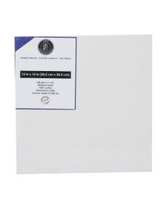 Art Essentials Primed Artists' Stretched Cotton Canvas - 502 Series - Medium Grain - 330 GSM / 11 Oz - 30.5 x 30.5 cm OR 12" x 12"