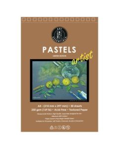 Art Essentials Grey Artist Pastel Paper - 250 GSM Honeycomb Texture - A4 - Pad of 20 Sheets