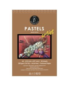 Art Essentials Jazz Red Artist Pastel Paper - 250 GSM Laid Texture - A4 - Pad of 20 Sheets