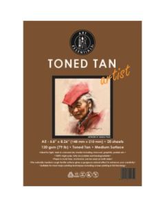 Art Essentials Toned Tan Artist Sketching Paper - Medium Surface 120 GSM - A5 - Polypack of 20 Sheets