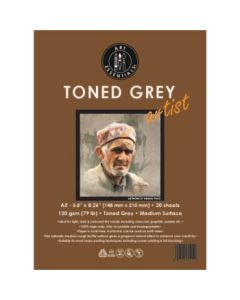 Art Essentials Toned Grey Artist Sketching Paper - Medium Surface 120 GSM - A5 - Polypack of 20 Sheets