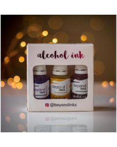 Beyond Inks - Alcohol Ink Pack # 2 - Bottle of 20 ML - Butterscotch, Violet & Hickory