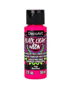 DecoArt Black Light Neons - Multi Surface Acrylic Paint - 59 ML (2 Oz) Bottle - Pink (01)