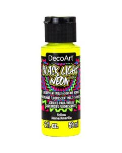 DecoArt Black Light Neons - Multi Surface Acrylic Paint - 59 ML (2 Oz) Bottle - Yellow (03)