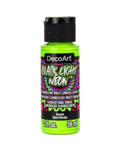 DecoArt Black Light Neons - Multi Surface Acrylic Paint - 59 ML (2 Oz) Bottle - Green (04)