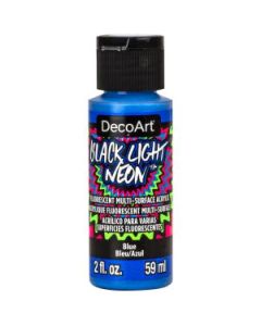 DecoArt Black Light Neons - Multi Surface Acrylic Paint - 59 ML (2 Oz) Bottle - Blue (05)