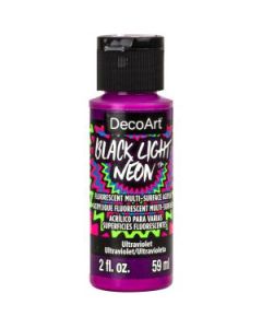 DecoArt Black Light Neons - Multi Surface Acrylic Paint - 59 ML (2 Oz) Bottle - Ultraviolet (06)