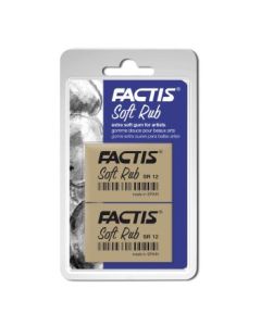 Factis Soft Rub Extra-Soft Gum Eraser for Artist - SR 12 - Blister Pack of 2