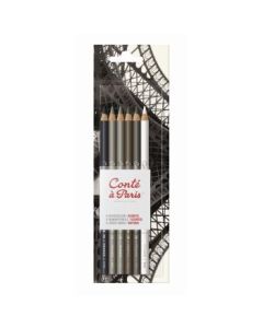 Conte a' Paris Sketching Pencils - Blister Pack of 6 - Drawing Assorted