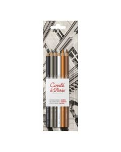 Conte a' Paris Sketching Pencils - Blister Pack of 6 - Assorted