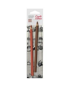 Conte a' Paris Sketching Pencils - Blister Pack of 2 - Sanguine + Sepia