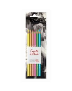 Conte a' Paris Pastel Pencil - Set of 6 - Assorted Colours - Blister Pack