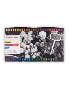 Conte a' Paris Colour Carres Crayons - Set of 48 - Plastic Box - Assorted