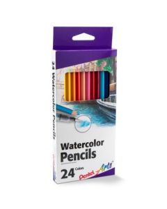 Pentel Arts Watercolour Pencil Set - 24 Assorted Colours