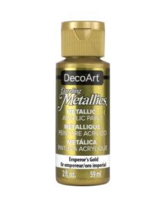 DecoArt Dazzling Metallics - Acrylic Craft Paint - 59 ML (2 Oz) Bottle - Emperor's Gold (148)