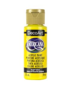 DecoArt Americana Matte Acrylic Paint - 59 ML (2 Oz) Bottle - Bright Yellow (227)