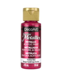 DecoArt Dazzling Metallics - Acrylic Craft Paint - 59 ML (2 Oz) Bottle - Festive Red (262)