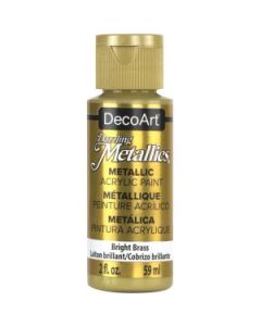 DecoArt Dazzling Metallics - Acrylic Craft Paint - 59 ML (2 Oz) Bottle - Bright Brass (338)