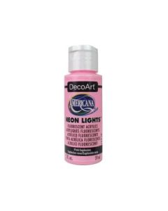 DecoArt Americana Neon Lights Acrylic Paint - 59 ML (2 Oz) Bottle - Pink Explosion (340)