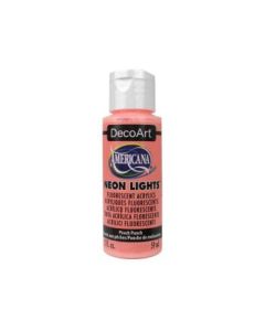 DecoArt Americana Neon Lights Acrylic Paint - 59 ML (2 Oz) Bottle - Peach Punch (341)