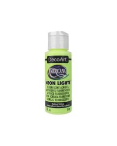 DecoArt Americana Neon Lights Acrylic Paint - 59 ML (2 Oz) Bottle - Radiant Yellow (342)