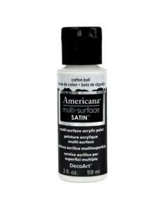 DecoArt Americana Multi Surface Satin Acrylic Paint - 59 ML (2 Oz) - Cotton Ball (500)