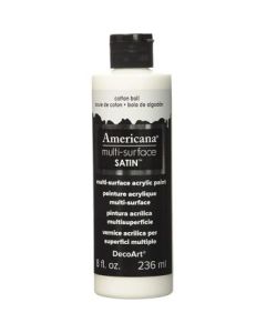 DecoArt Americana Multi Surface Satin Acrylic Paint - 236 ML (8 Oz) - Cotton Ball (500)