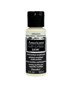 DecoArt Americana Multi Surface Satin Acrylic Paint - 59 ML (2 Oz) - White Birch (501)