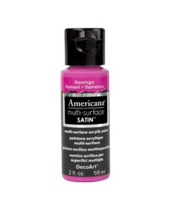 DecoArt Americana Multi Surface Satin Acrylic Paint - 59 ML (2 Oz) - Flamingo (504)