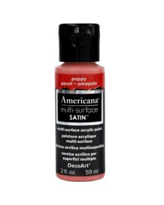 DecoArt Americana Multi Surface Satin Acrylic Paint - 59 ML (2 Oz) - Poppy (505)