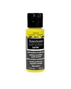 DecoArt Americana Multi Surface Satin Acrylic Paint - 59 ML (2 Oz) - Canary (514)