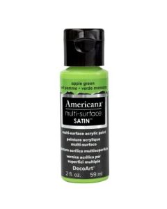 DecoArt Americana Multi Surface Satin Acrylic Paint - 59 ML (2 Oz) - Apple Green (518)