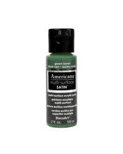 DecoArt Americana Multi Surface Satin Acrylic Paint - 59 ML (2 Oz) - Green Beret (521)