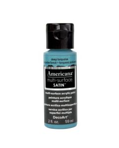 DecoArt Americana Multi Surface Satin Acrylic Paint - 59 ML (2 Oz) - Deep Turquoise (524)