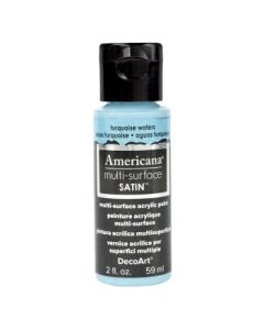 DecoArt Americana Multi Surface Satin Acrylic Paint - 59 ML (2 Oz) - Turquoise Waters (525)