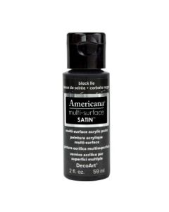 DecoArt Americana Multi Surface Satin Acrylic Paint - 59 ML (2 Oz) - Black Tie (539)