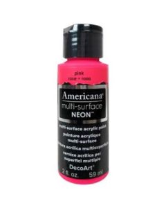 DecoArt Americana Acrylic Paint - Multi Surface Neons - 59 ML (2 Oz) - Pink (555)