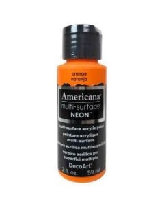 DecoArt Americana Acrylic Paint - Multi Surface Neons - 59 ML (2 Oz) - Orange (556)