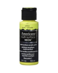 DecoArt Americana Acrylic Paint - Multi Surface Neons - 59 ML (2 Oz) - Yellow (557)