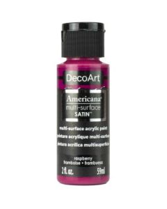 DecoArt Americana Multi Surface Satin Acrylic Paint - 59 ML (2 Oz) - Raspberry (573)