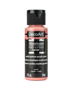 DecoArt Americana Multi Surface Satin Acrylic Paint - 59 ML (2 Oz) - Coral (574)