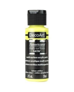 DecoArt Americana Multi Surface Satin Acrylic Paint - 59 ML (2 Oz) - Lemon Chiffon (575)