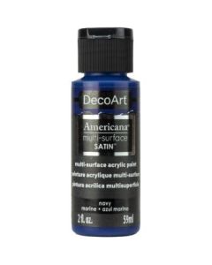 DecoArt Americana Multi Surface Satin Acrylic Paint - 59 ML (2 Oz) - Navy  (582)