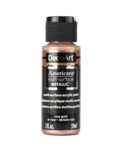 DecoArt Americana Acrylic Paint - Multi Surface Metallics - 59 ML (2 Oz) - Rose Gold (800)